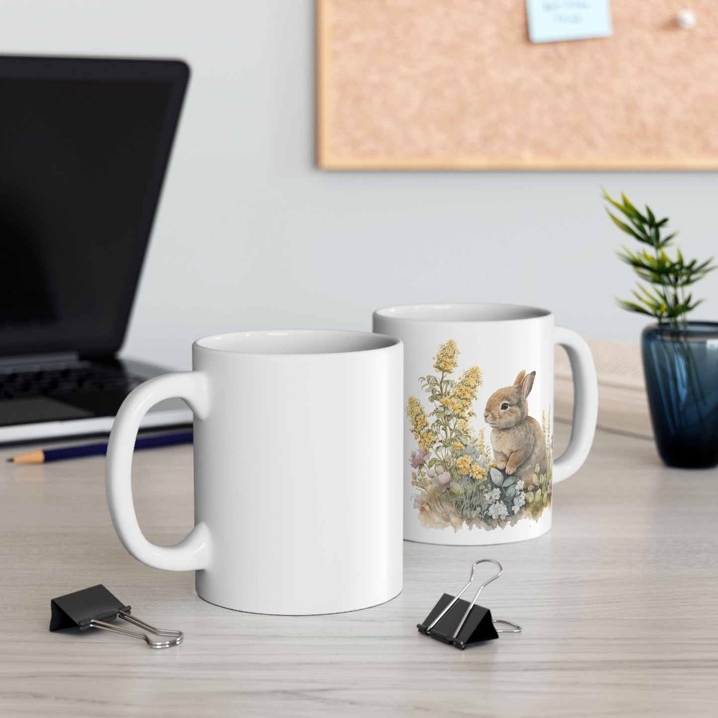 Botanical Floral Ceramic Mug - 11oz, Perfect for Tea & Coffee Lovers