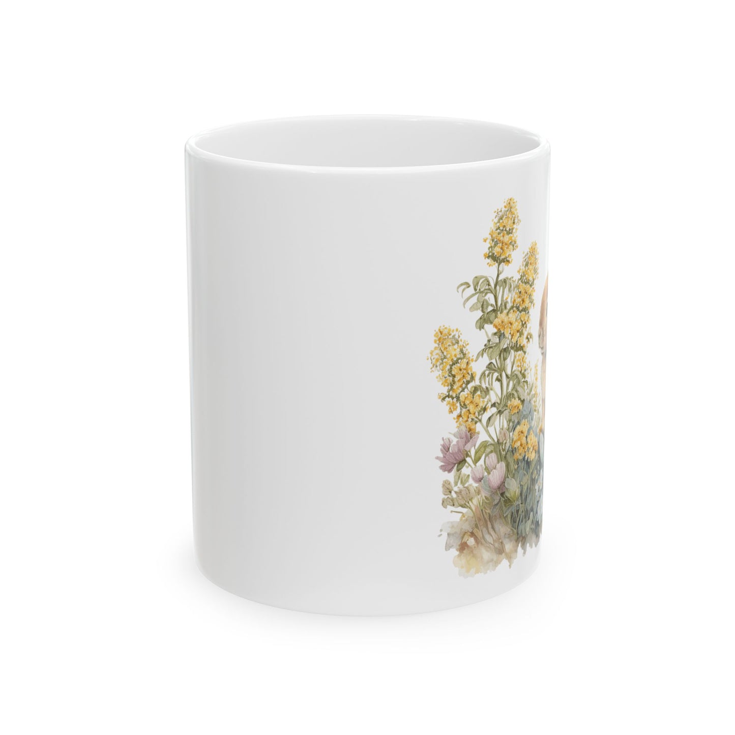 Botanical Floral Ceramic Mug - 11oz, Perfect for Tea & Coffee Lovers